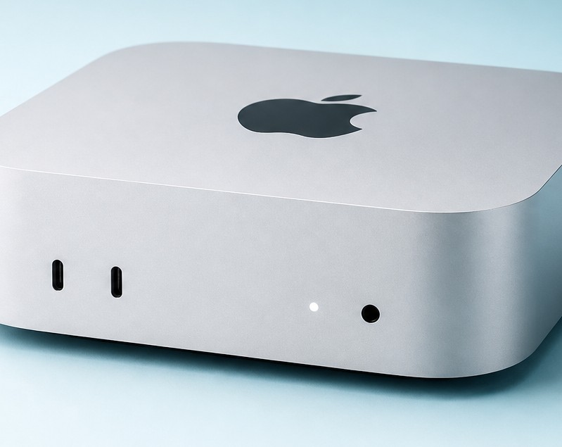 Dedicated physical Mac mini on a booking desk